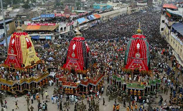 Crowd of devotees gathered for the annual Jagannath Rath Yatra in Puri (Photo: AP) Crowd of devotees gathered for the annual Jagannath Rath Yatra in Puri (Photo: AP)